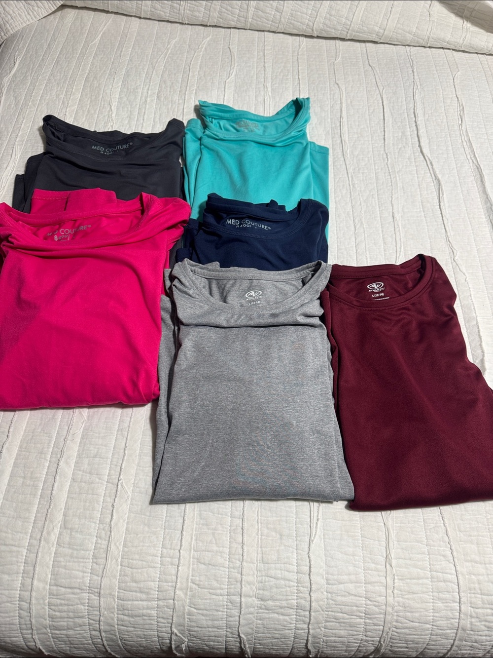 MED Couture Kids' Performance Tee - Teal, Navy, Gray, Pink, Maroon